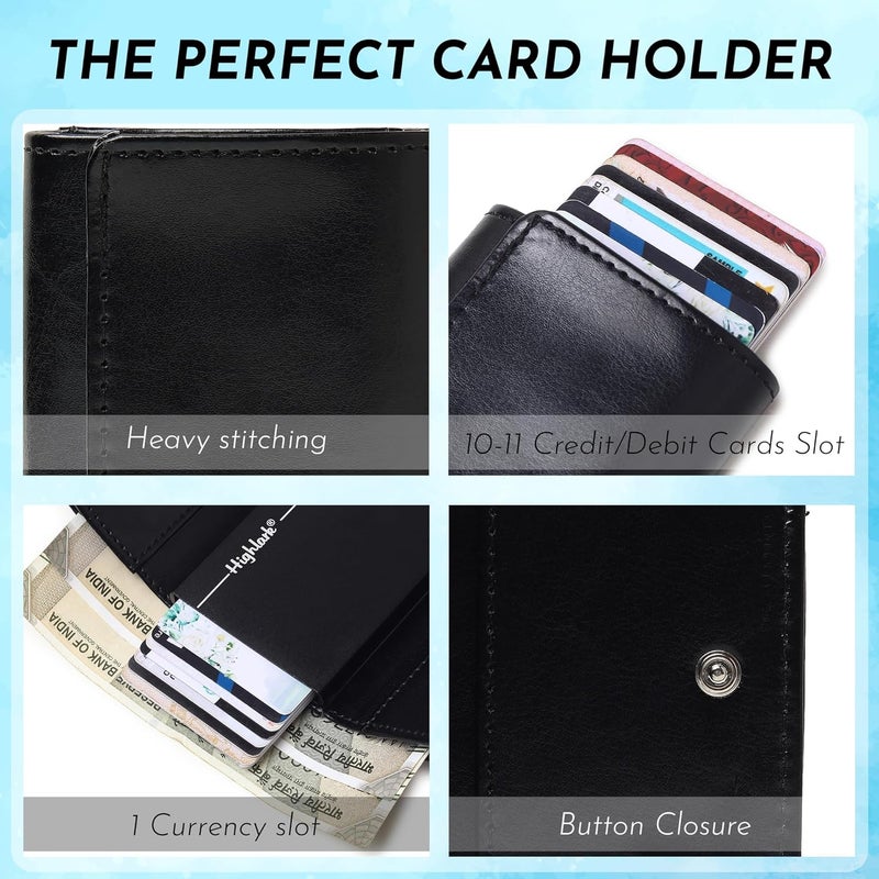 Highlark ® Luxury Leather Pop-Up Card Holder for Men & Women | RFID Blocking Classic & Minimalist Design | Slim Card Holder Wallet with Quick Access - Image 4