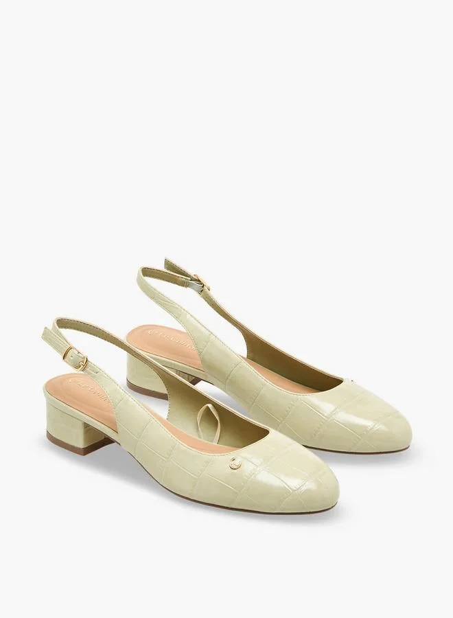 Le Confort GREEN Women Textured Block Heel Shoes for Women | Best Price UAE