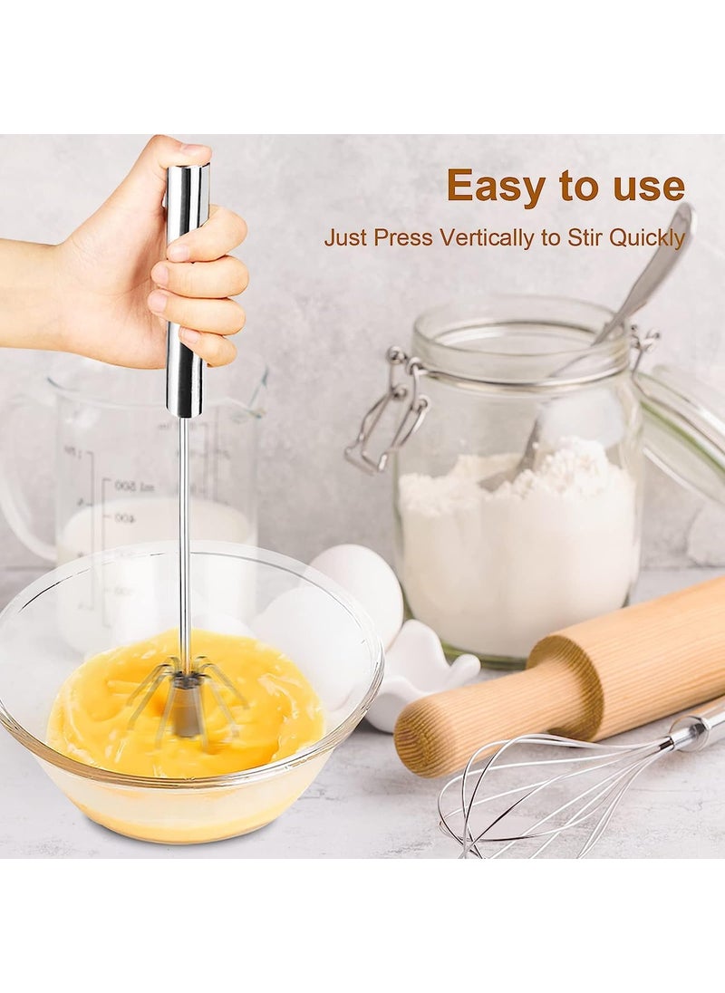 Kitcheniqa - Kitcheniqa Stainless Steel Whisks Hand Whisker for Kitchen Hand Blender Manual Egg Whisk Batter Mixer Curd Whisker Hand Whisk Small Whisker Push Whisk Mixer for Kitchen Milk Frother 1Piece - Image 1