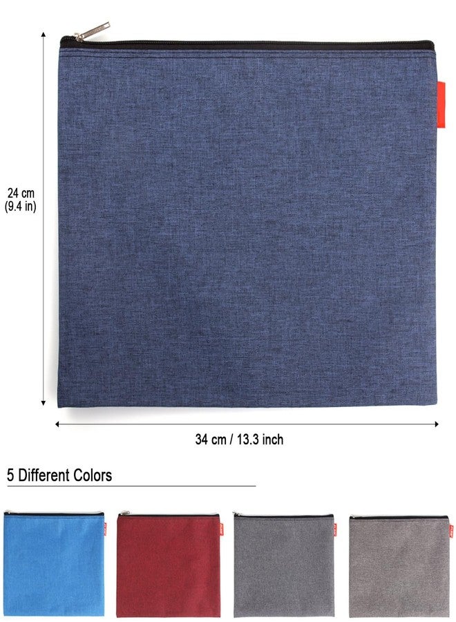 ADVcer 5 Pack Canvas Zipper Tool Bag Set, 13.3" x 9.4" 14oz Heavy Duty Waterproof Multipurpose Utility Multi Tool Storage Pouch Case for Organizing and Sorting Household Tools, Spare Parts (5 Colors) - Image 2