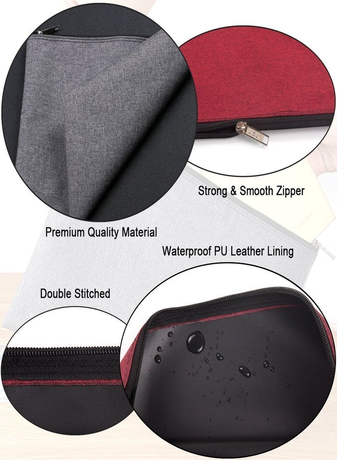 ADVcer 5 Pack Canvas Zipper Tool Bag Set, 13.3" x 9.4" 14oz Heavy Duty Waterproof Multipurpose Utility Multi Tool Storage Pouch Case for Organizing and Sorting Household Tools, Spare Parts (5 Colors) - Image 3