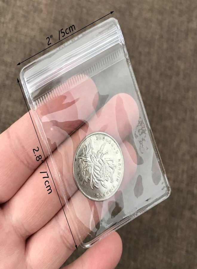 Aeojoor أكياس بلاستيكية صغيرة من إيوجور، 100 كيس صغير، أكياس بلاستيكية شفافة بسحاب للمجوهرات، أكياس OPP سميكة ذاتية الإغلاق، أكياس شفافة بسحاب، أكياس بولي قابلة لإعادة الإغلاق للأقراص والخرز والبراغي، للتعبئة والتغليف (2 × 2.8 بوصة) - Image 3