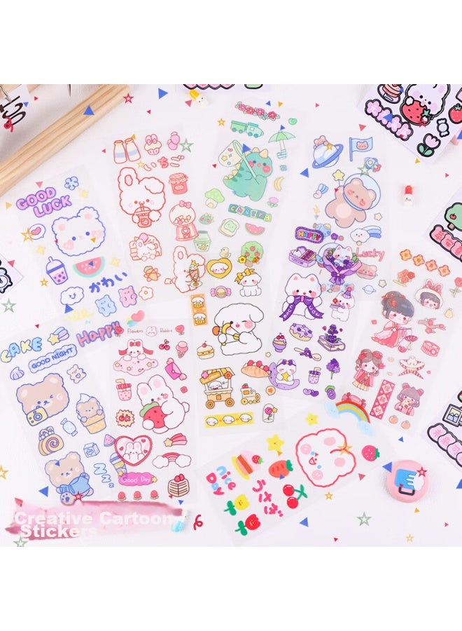 Tatanice Planner Stickers، ملصقات أطفال للبنين والبنات، ألعاب Planner DIY، ملصقات لطيفة، ملصقات Planner حيوان أليف كارتون Thermos، 10 أنماط مختلطة - Image 1