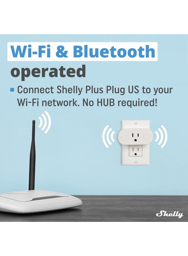 شيلي Shelly Plus Plug US | قابس ذكي يعمل بتقنية WiFi وBluetooth مع قياس الطاقة | أتمتة المنزل | تطبيق iOS Android | متوافق مع Alexa وGoogle Home | مراقبة الأجهزة | جهاز التحكم عن بعد - Image 2