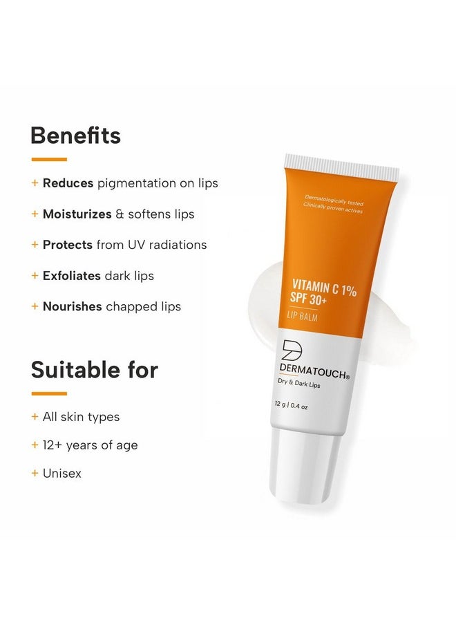 DERMATOUCH Vitamin C 1% Lip Balm | Brightening Lip Balm | Spf 30+ | 12G  - Image 1