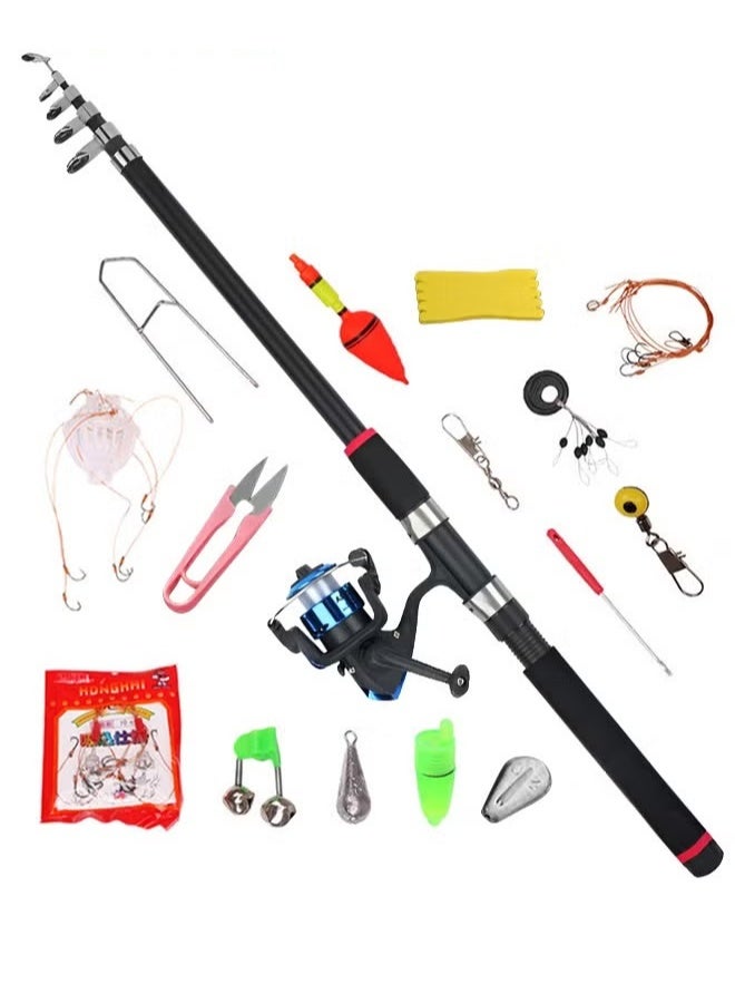 EETU Fishing Pole And Reel Combo,1.8m Telescopic Fishing Rod With Spinning Reel Lures Set,Full Fishing Accessory,Saltwater Freshwater Collapsible Fishing Kit,For Beginner Fisherman Adults Teens Kids - Image 1