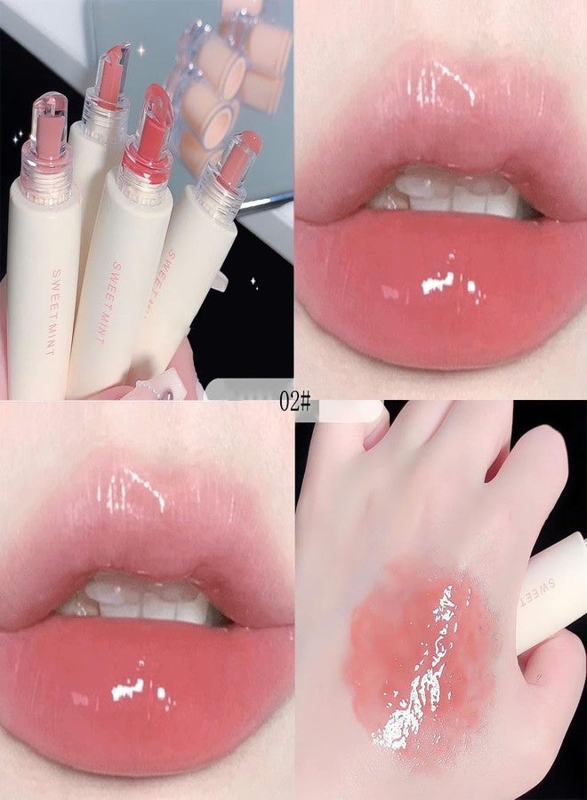 Baorder 4 Pcs Hydrating Jelly Lip Gloss,Long Lasting Waterproof Non-Stick Cup Lip Glaze Set,Moisturizing Tinted Lip Balm,Mirror Liquid Lipsticks Brighten Plumping Lipstick - Image 3