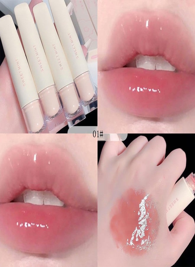 Baorder 4 Pcs Hydrating Jelly Lip Gloss,Long Lasting Waterproof Non-Stick Cup Lip Glaze Set,Moisturizing Tinted Lip Balm,Mirror Liquid Lipsticks Brighten Plumping Lipstick - Image 2