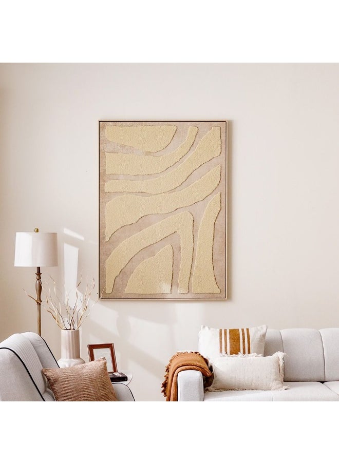 DANUBE HOME Cyprus Canvas Curves Inlight Framed Wall Art – Modern Abstract Line Art Painting For Home, Living Room, Bedroom, Office – Elegant Neutral Wall Decor 102.6X142.6Cm  - Image 3
