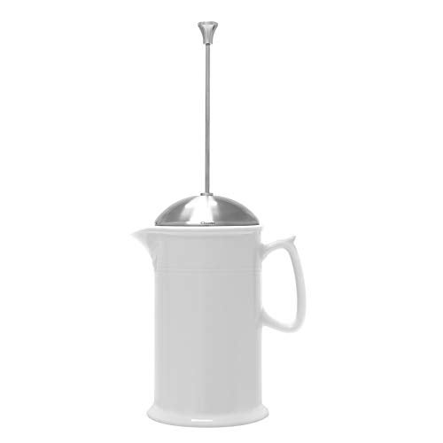 Chantal Stoneware French Press with Stainless Steel Plunger and Lid, 28 ounce capacity, White - Image 3