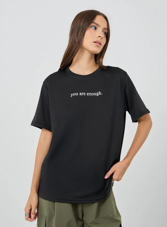 Take Two Take Two Slogan Print Oversized T-Shirt