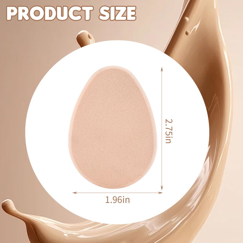 Clofiak 6 PCS Flat Makeup Sponges for Foundation, Beige Foundation Sponge, Beauty Blender Make Up Sponges, Cushion Foundation Puff for Natural and Easy Soft Long-lasting - Image 2