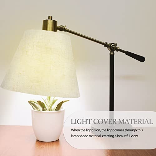 Uonlytech Lamp Shade Linen Pre-cut Round Craft Diy Making Cover Lampshade Material Fabric Floor Styrene Light Shade Cloth Desks White for Re Replacement Lamp Lamp Shades - Image 5