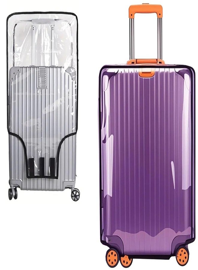 Timatim Luggage Cover Transparent Waterproof Dustproof Zippered Clear Heavy-Duty PVC Suitcase Trolley Bag Protectors Covers (24 inch) - Image 1