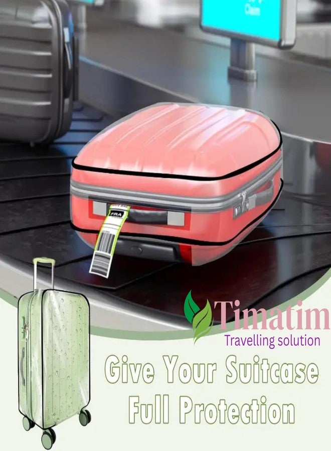 Timatim Luggage Cover Transparent Waterproof Dustproof Zippered Clear Heavy-Duty PVC Suitcase Trolley Bag Protectors Covers (24 inch) - Image 4