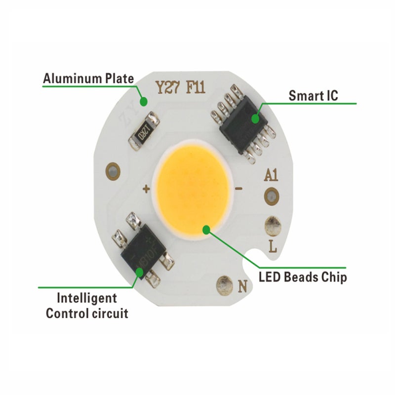 Led Lighting 10W High Brightness No Flicker Cob Chip - No Driver Smart IC Energy Efficient Warm White For Indoor Lighting - Image 4