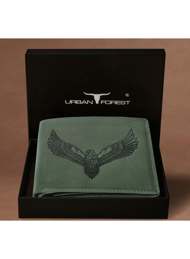 URBANFOREST URBAN FOREST Zeus Vintage Green Leather Bi-Fold Wallet for Men, 6 Card Slots, Classy Matte Finish Men’s Wallet, Premium Gift Box for Men and Boys - Image 2