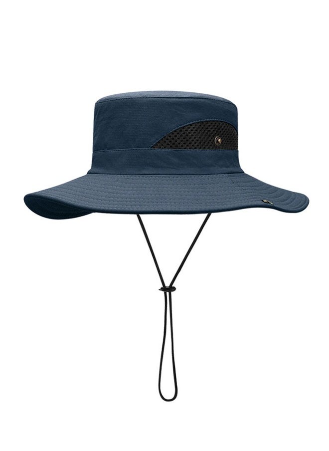 HAWAWA Fishing Hat Safari Cap Breathable Wide Brim Boonie Hat Bucket Hats with UV Protection Sun Protection For Fishing Hiking Garden Beach Men and Women（navy blue)  - Image 1