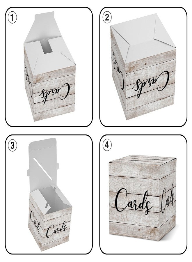 AWSICE Wood Pattern Card Box - 1 Set Card Receiving Box for Gift Envelope Money - Wedding Bridal Baby Shower Birthday Graduation Party Supplies Decorations (8"*8"*8")-A21 - Image 5