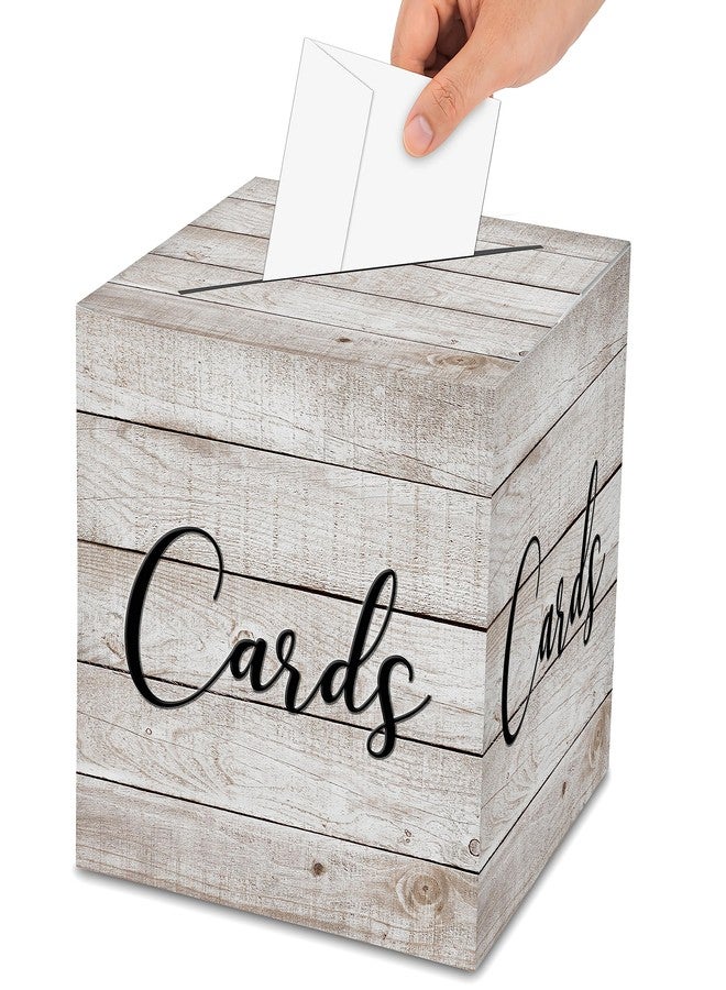 AWSICE Wood Pattern Card Box - 1 Set Card Receiving Box for Gift Envelope Money - Wedding Bridal Baby Shower Birthday Graduation Party Supplies Decorations (8"*8"*8")-A21 - Image 2