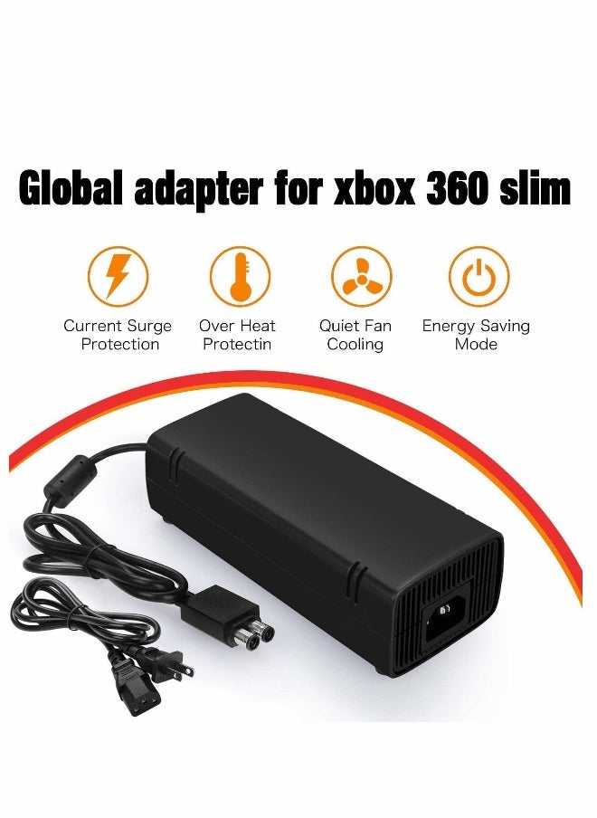 ماركة غير محددة مزود طاقة لجهاز Xbox 360 Slim، مجموعة كابل محول الطاقة بديلة متوافقة مع Xbox 360 Slim 360 S جهد تلقائي 100-240 فولت  - Image 2