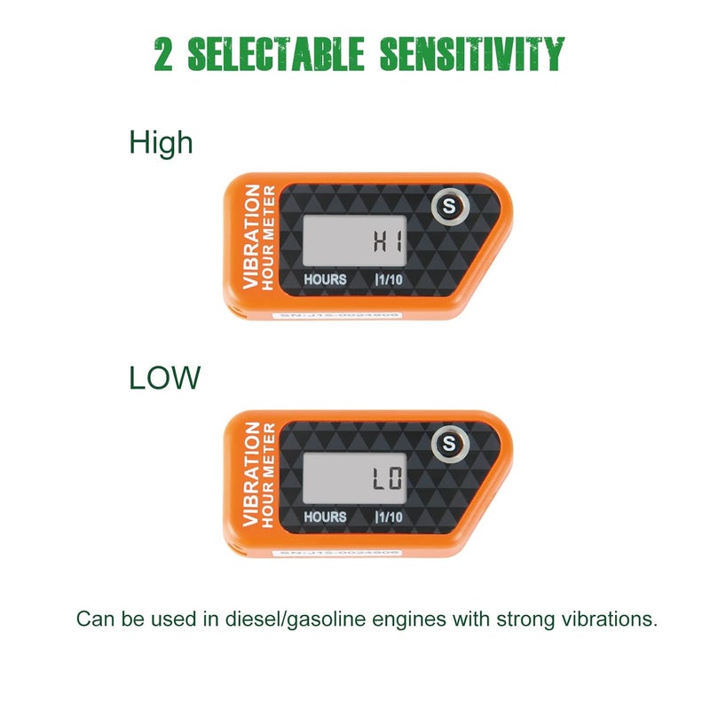 YOOREAL Vibration Hour Meter,Maintenance Hours for Gas Diesel Engine Powered Generator Compressor Motorcycle Snowblower Trailer Motor Grader Pressure Washer - Image 2