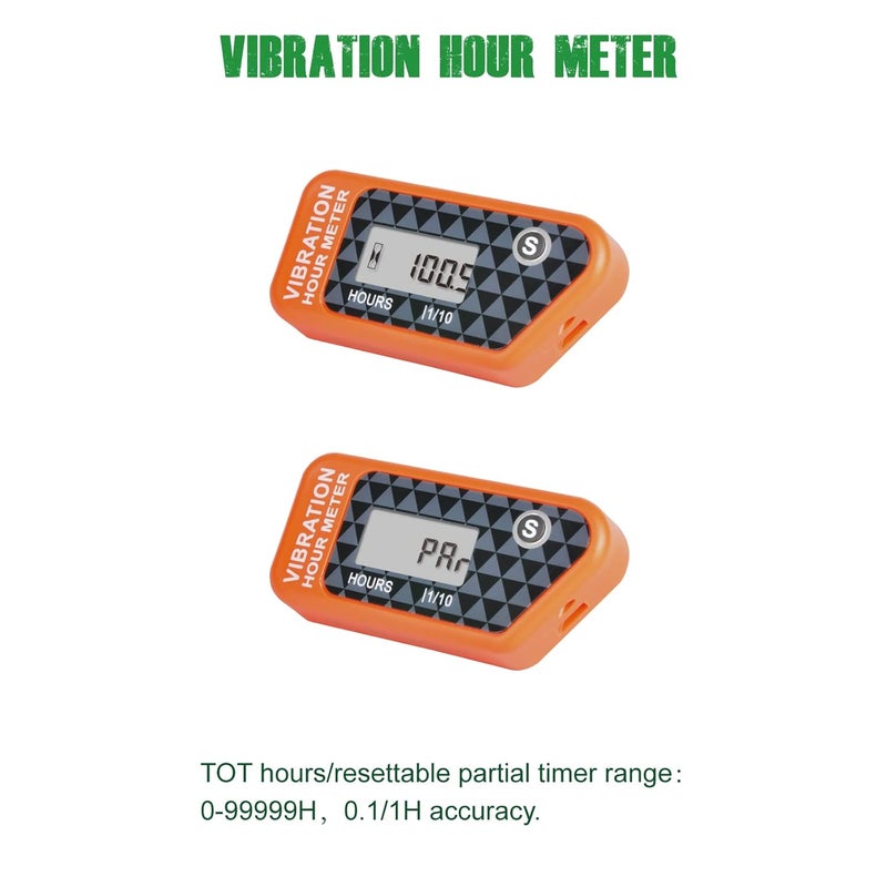 YOOREAL Vibration Hour Meter,Maintenance Hours for Gas Diesel Engine Powered Generator Compressor Motorcycle Snowblower Trailer Motor Grader Pressure Washer - Image 3