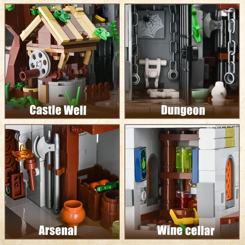 BNG Medieval Castle Building Set for Adult,2 in 1 Knights Castle Building Blocks,House Architecture Collection Toy,Home Office Decor and Creative Gift for Teen 14+(2568PCS) - Image 5