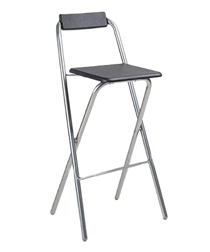 HOMION Folding Breakfast Chair Wooden Bar Stool with Rubber Covered Footrest for Kitchen Foldable Bar Restaurant Kitchen Living Aisle Chair Engineered Wood BLACK