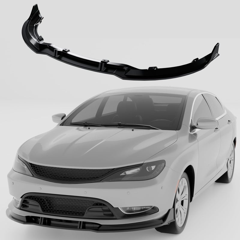 NARPES Front Bumper Lip Splitter Compatible with Chrysler 200 200C 200S 2015-2020 Accessories Under Chin Spoiler Body Kit Add On Painted Gloss Black ABS Material - Image 2
