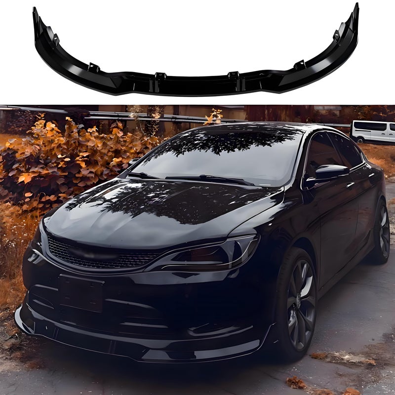 NARPES Front Bumper Lip Splitter Compatible with Chrysler 200 200C 200S 2015-2020 Accessories Under Chin Spoiler Body Kit Add On Painted Gloss Black ABS Material - Image 1
