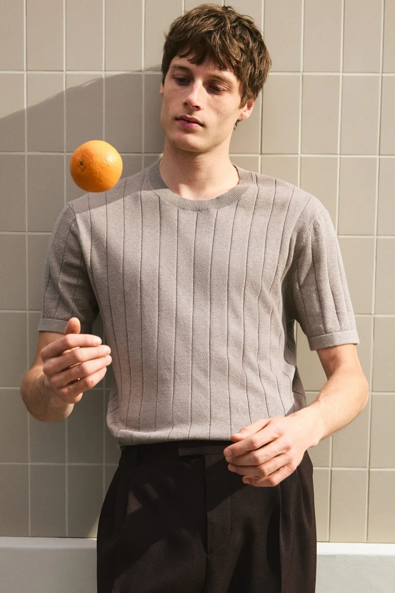 H&M Regular Fit Knitted T-shirt