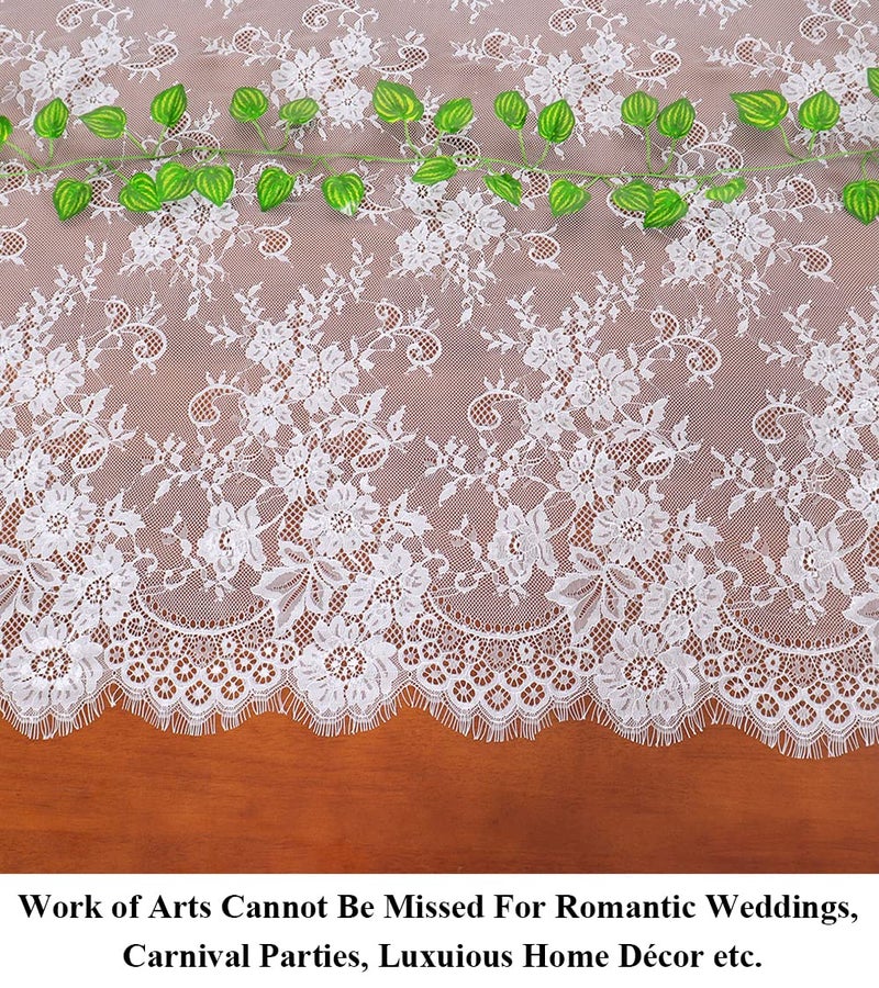 Partisout Vintage Lace Tablecloth 60x120 Inch - Elegant Boho Floral Rectangular Overlay for Wedding, Dining, Farmhouse Decor - Delicate Table Runner Home & Party - Image 5