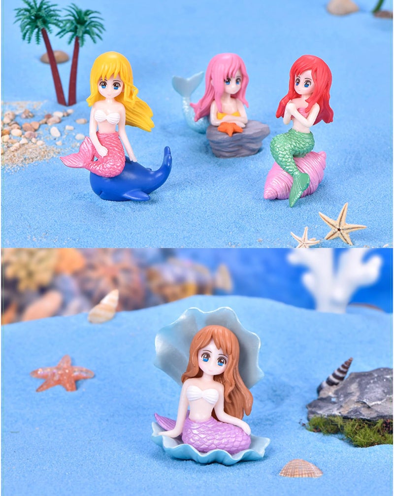 Spiaty PVC Miniature Mermaid Home, Office and Car Dashboard Colourful Fantasy Decorative Collectibles Figurines, Set of 4 - Image 2