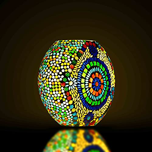 earthenmetal Handcrafted Mosaic Decorative Table Lamp Home Decor (Multicolour, Bulb not Included) - Image 1