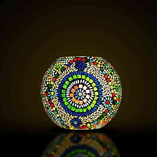 earthenmetal Handcrafted Mosaic Decorative Table Lamp Home Decor (Multicolour, Bulb not Included) - Image 2