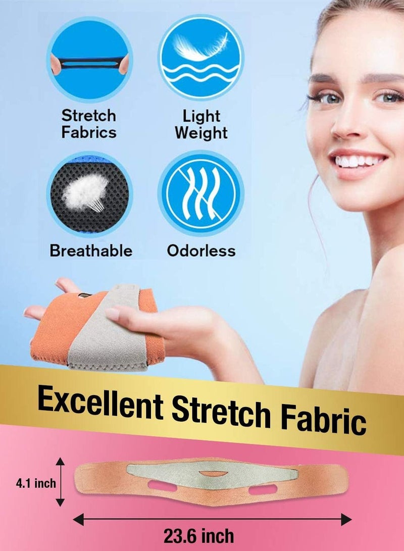 إسكدنيا Face Slimming Strap Reusable Double Chin Reducer Strap Facial Chin Slimmer Device V Line Face Lifting Bandage for Anti Wrinkle Eliminates Sagging Anti Aging Breathable Face Shaper Band - Image 3