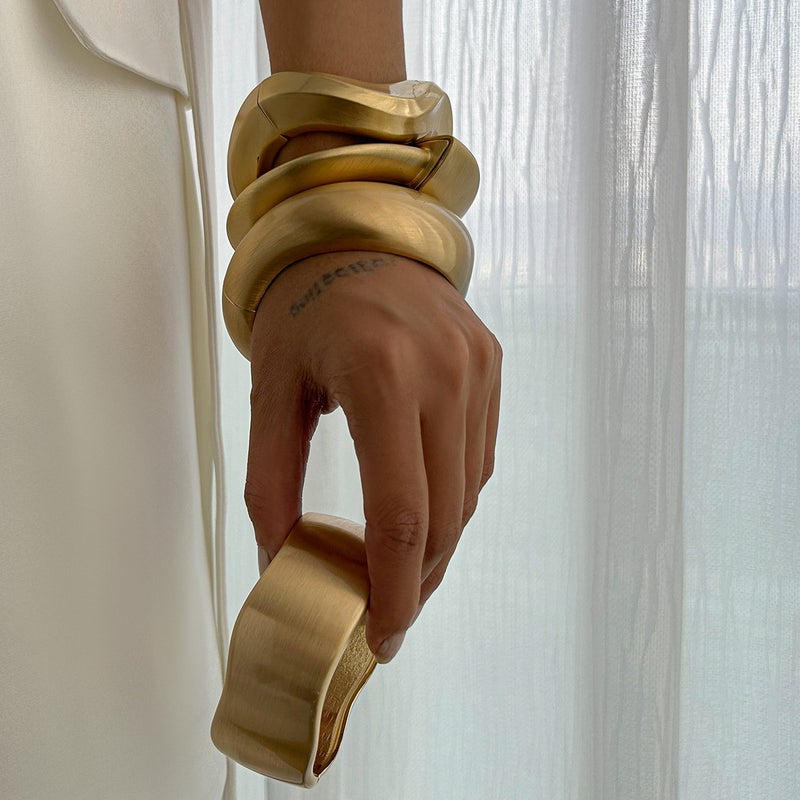 SHIXIN European and American Cross-Border Jewelry: Fashionable Irregular Alloy Bracelets - Luxurious Wide-Style Bracelet Sets - Image 2