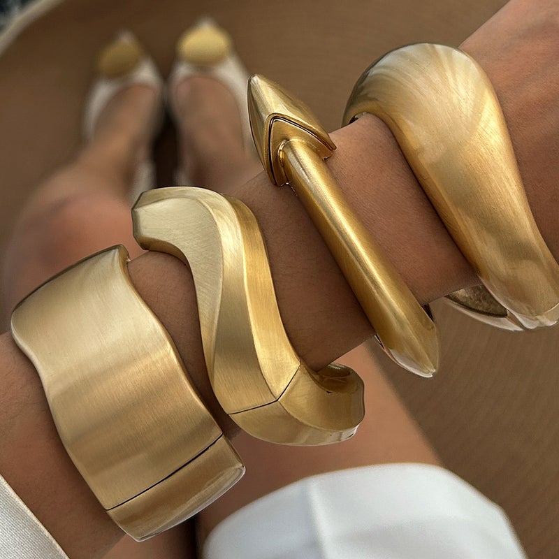 SHIXIN European and American Cross-Border Jewelry: Fashionable Irregular Alloy Bracelets - Luxurious Wide-Style Bracelet Sets - Image 1