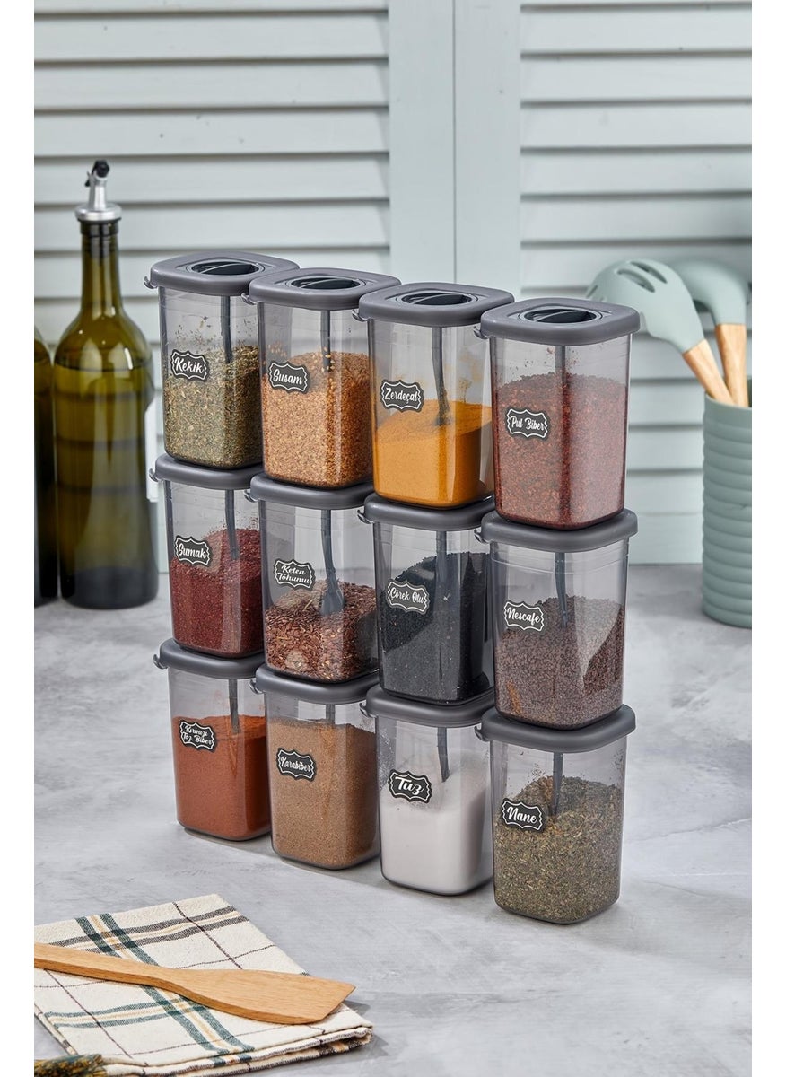 12 Piece Labeled Spice Jar Set with Spoon and Lockable Lid 450 ml - pzsku/Z256D76A539EC2A19C334Z/45/_/1734631579/4f3863c5-d814-4f26-ad8f-cb56000188b9