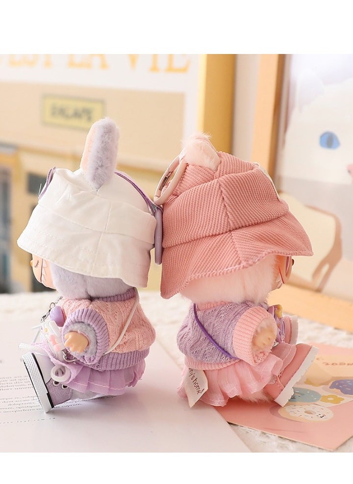 Labubu cloth (not inclued the doll) for labubu v2 labubu v1 labubu V3 6 in 1 set White Hat