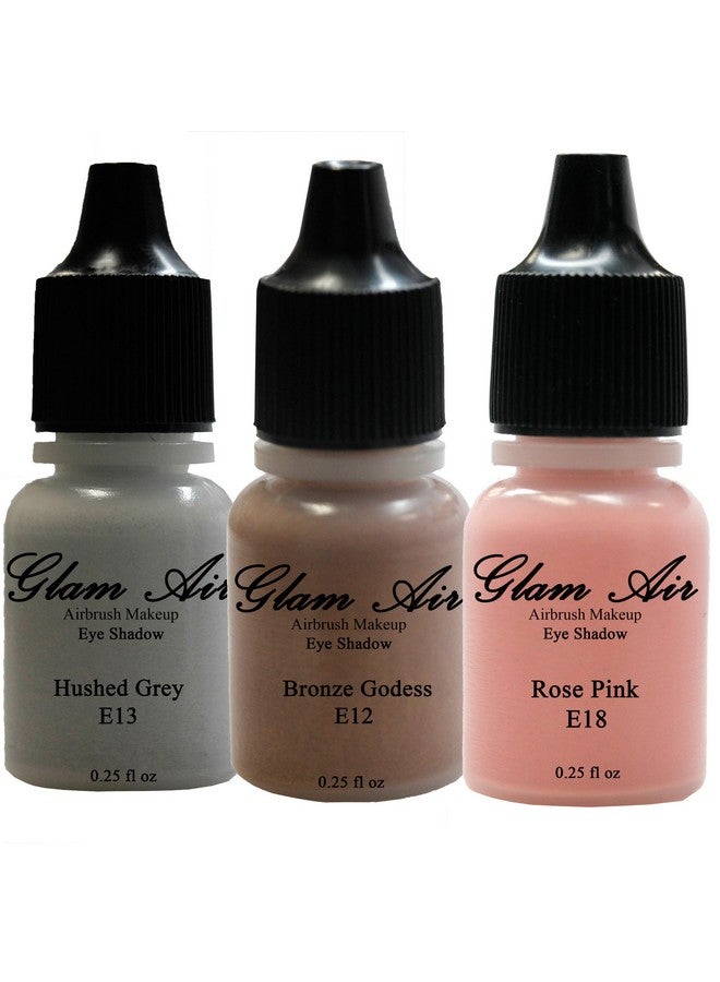 Glam 21 "Prom Queen" Set Of Three (3) Shades Of Glam Air Airbrush Eye Shadows Makeup Foundation Water Based Formula Lasts All Day (For All Skin Types)0.25Oz Bottles - Image 1