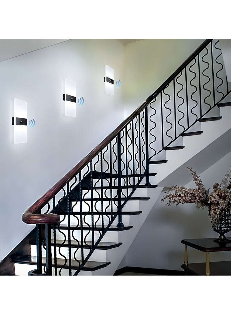 AROAQ 2PCS Motion Sensor Indoor Night Light USB Rechargeable Wall Lamp with Adjustable Brightness for Bedroom Hallway Bathroom Stairs - Image 4