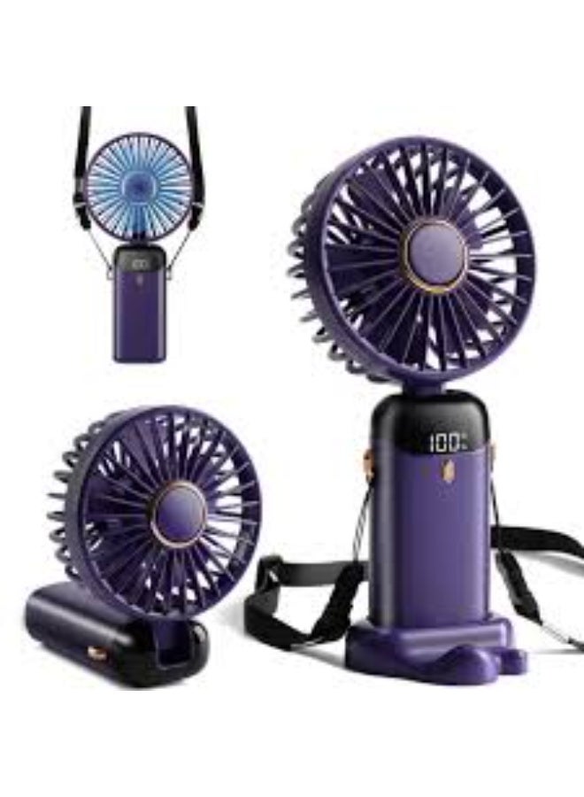 Portable hand Fan, Quiet mini Fan, USB Battery Rechargeable Fan, Battery Operated Table Fan for Home , Travel, Commute, Makeup, Office - Image 1