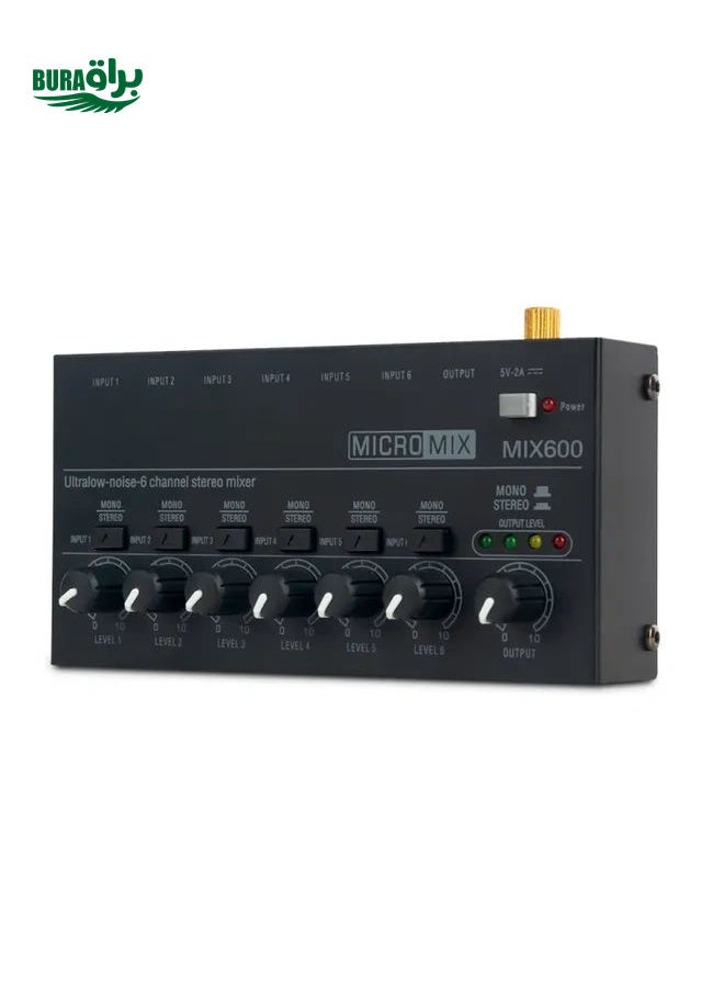 Ultra-Compact Low-Noise 6 Channel Stereo Audio Mixer, US Plug(MIX600) - pzsku/Z256DA62B3675325658F0Z/45/_/1733205658/a7466e98-4a75-42b5-9f6e-afd65af2980b