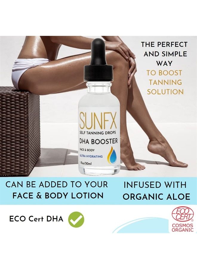 SunFX DHA Booster Drops | All Natural | Sunless tanning additive 1fl oz. - Image 2