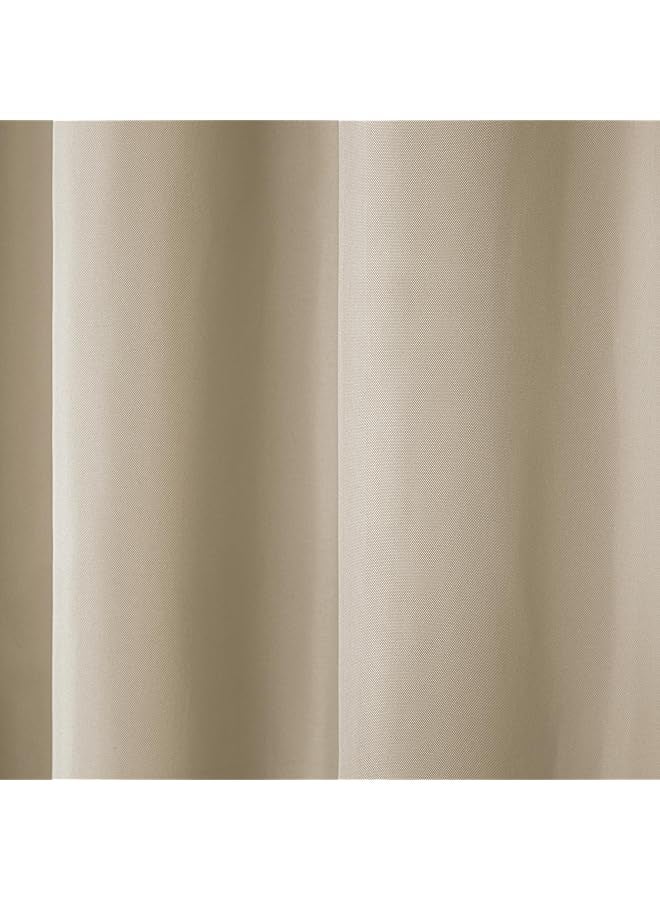erorex Exclusive Home Cabana Solid Indoor Outdoor Light Filtering Grommet Top Curtain Panel 54 Inch X84 Inch Taupe Set Of 2  - Image 5