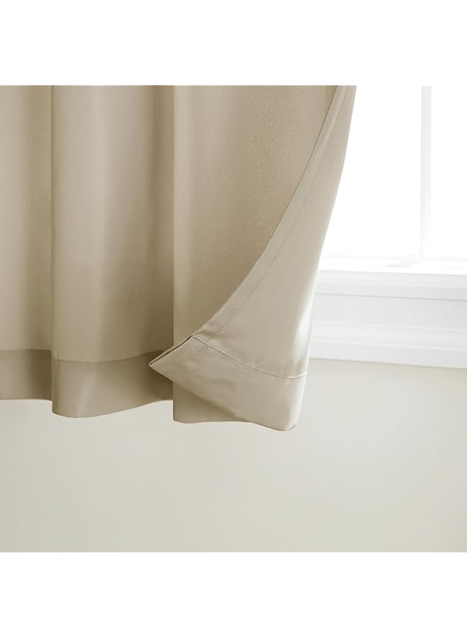 erorex Exclusive Home Cabana Solid Indoor Outdoor Light Filtering Grommet Top Curtain Panel 54 Inch X84 Inch Taupe Set Of 2  - Image 2