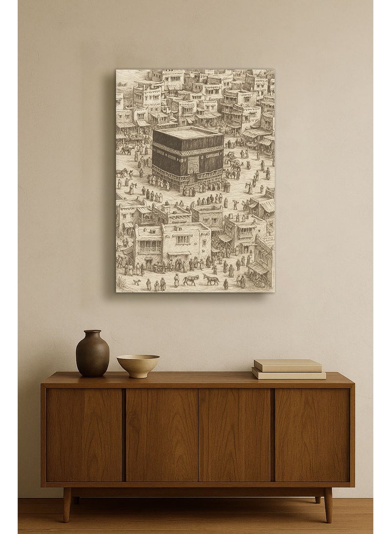 تذكار لوحة جدارية مطبوعة كانفاس ذاكرة مكة من تذكار - Image 3