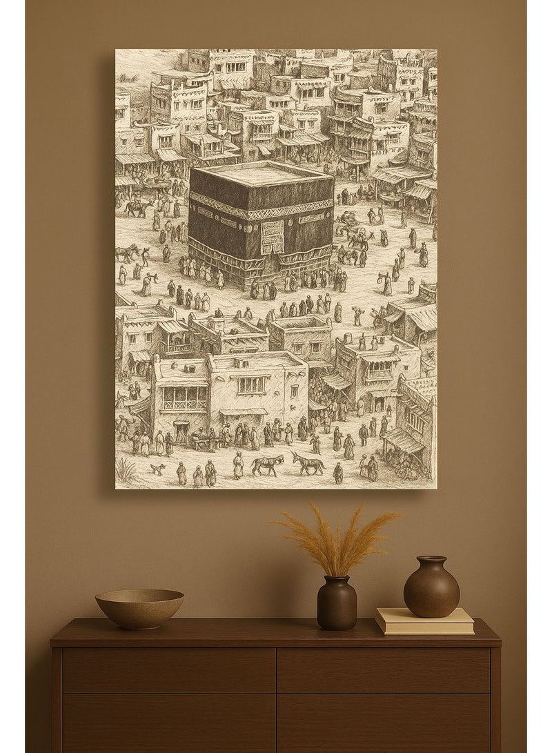تذكار لوحة جدارية مطبوعة كانفاس ذاكرة مكة من تذكار - Image 2